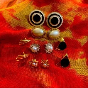 Trifari/monet/ unknown vintage earrings pierced with backings